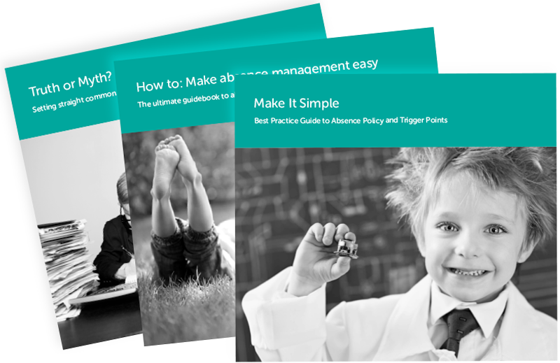 Front covers of 3 eBooks about absence management