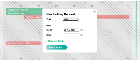 Engage easy online holiday requests