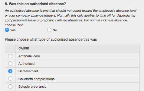 authorising absence